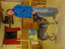 Jacques, maître chien d'avalanche avec son chien EIGER